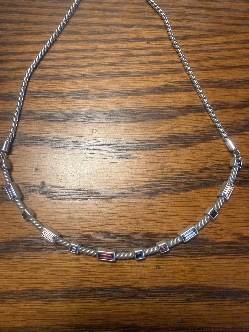 brighton Silver Necklace with purple Accent Stones